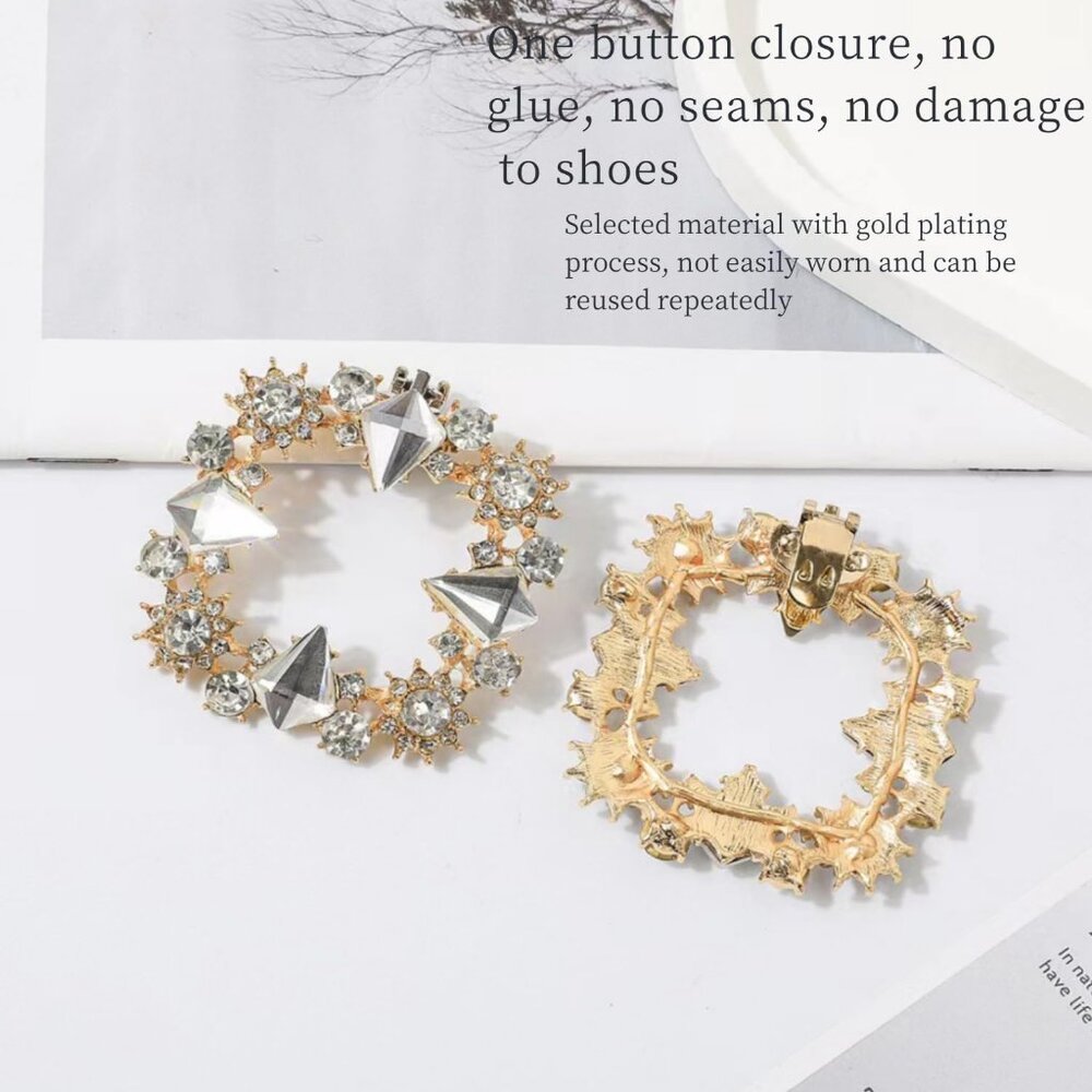 14 Pcs Rhinestone Bow Shoe Clips Shoe Buckle Classic Decorative Bow Clips For Sh - Picture 6 of 7